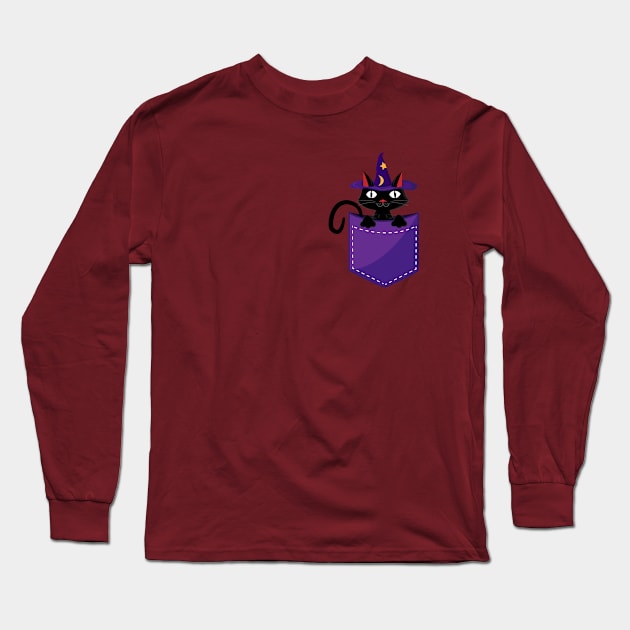 pocket cat Long Sleeve T-Shirt by samuzai